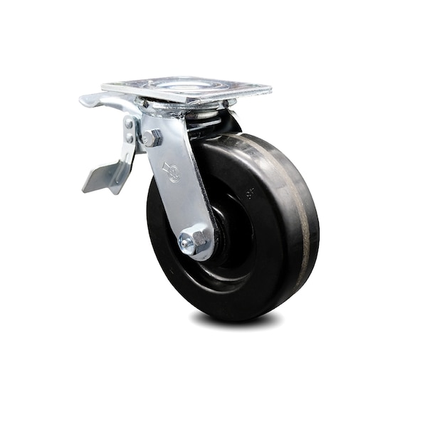6 Inch Phenolic Swivel Caster with Ball Bearing and Total Lock Brake SCC